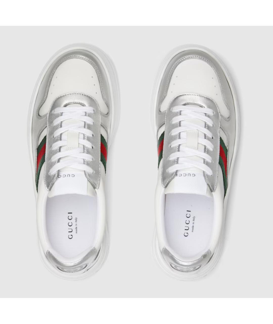 GUCCI Белые кожаные кроссовки, фото 3