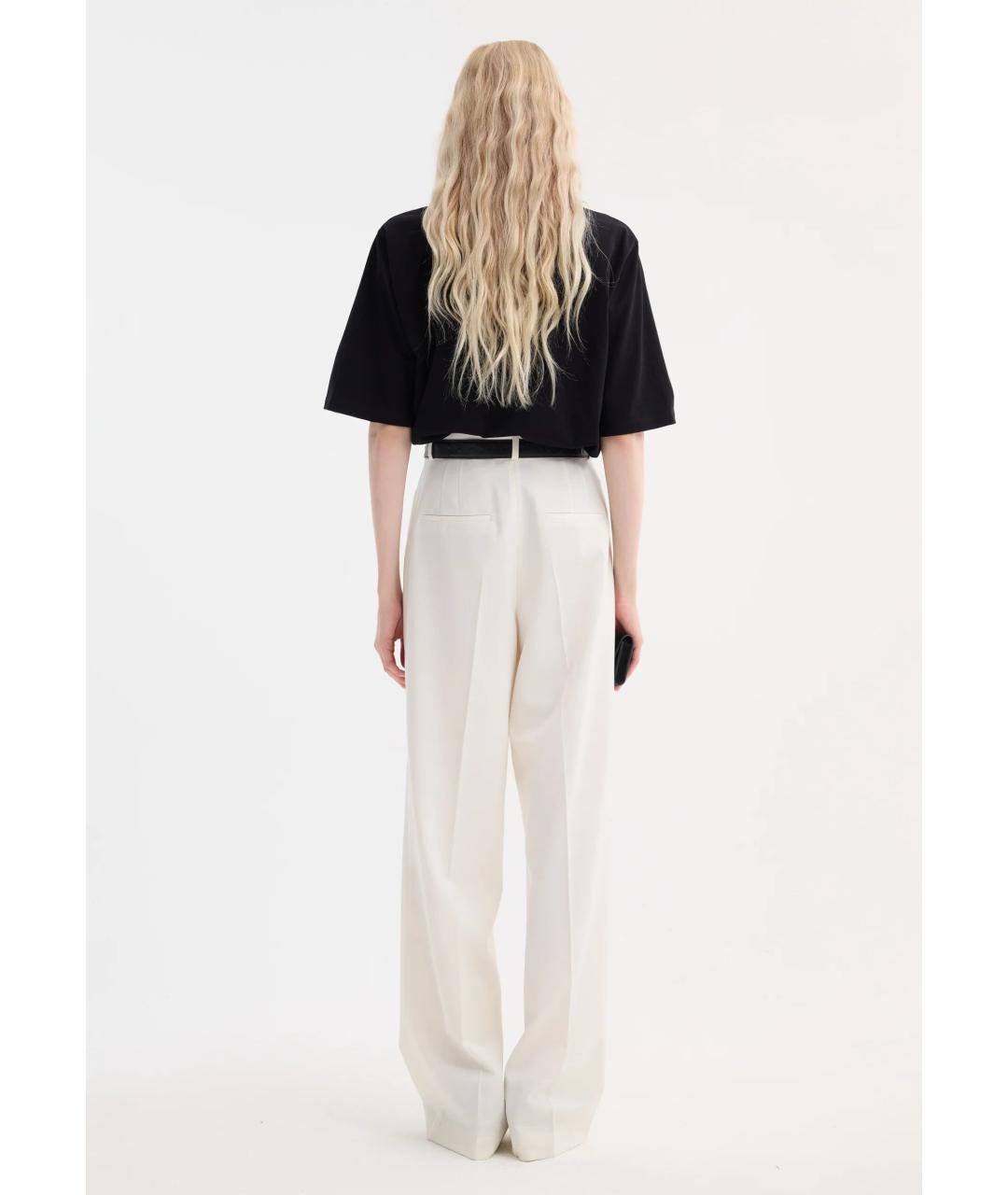 ROHE Белые шерстяные брюки широкие, фото 3