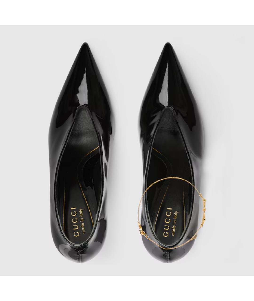 GUCCI Черные туфли из лакированной кожи, фото 3