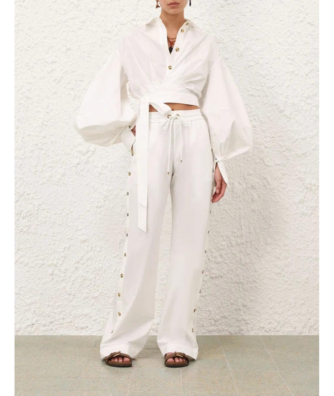 ZIMMERMANN Белый хлопковый костюм с брюками, фото 3