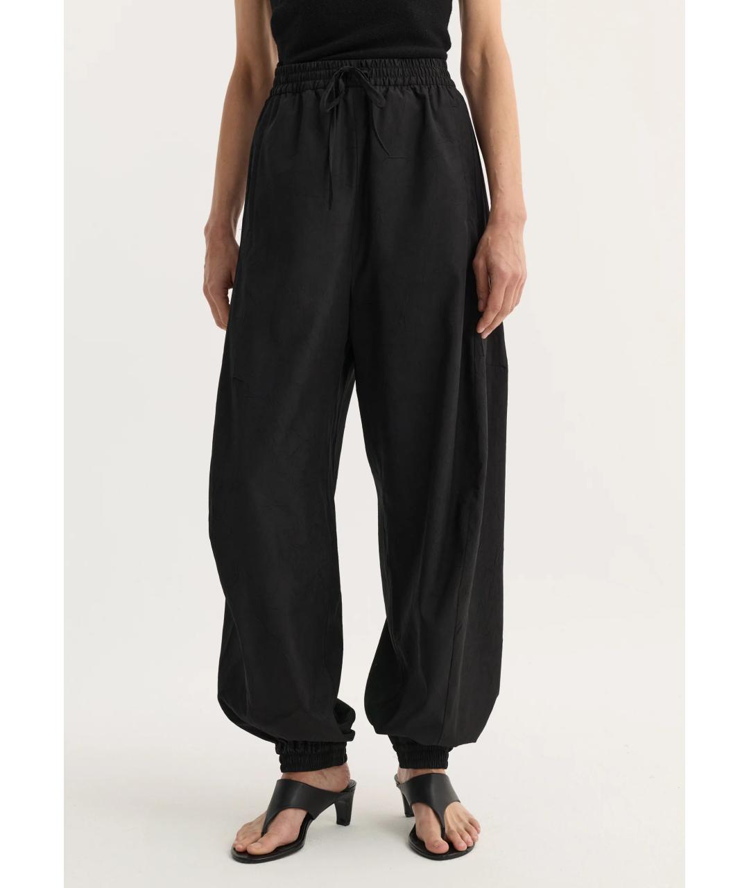 ROHE Черные полиэстеровые брюки широкие, фото 2