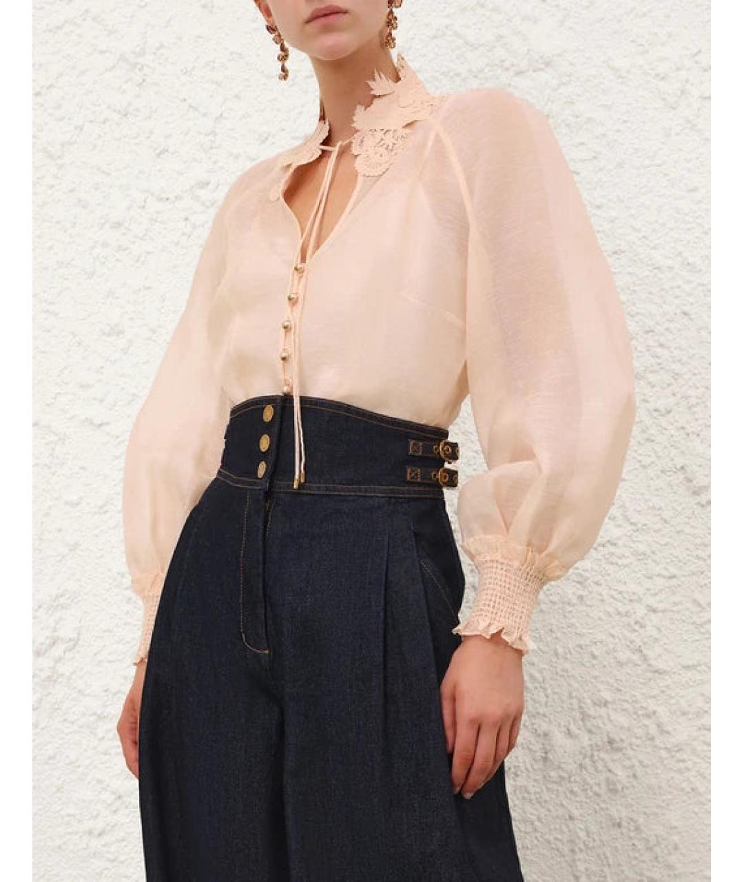 ZIMMERMANN Бежевая льняная блузы, фото 2