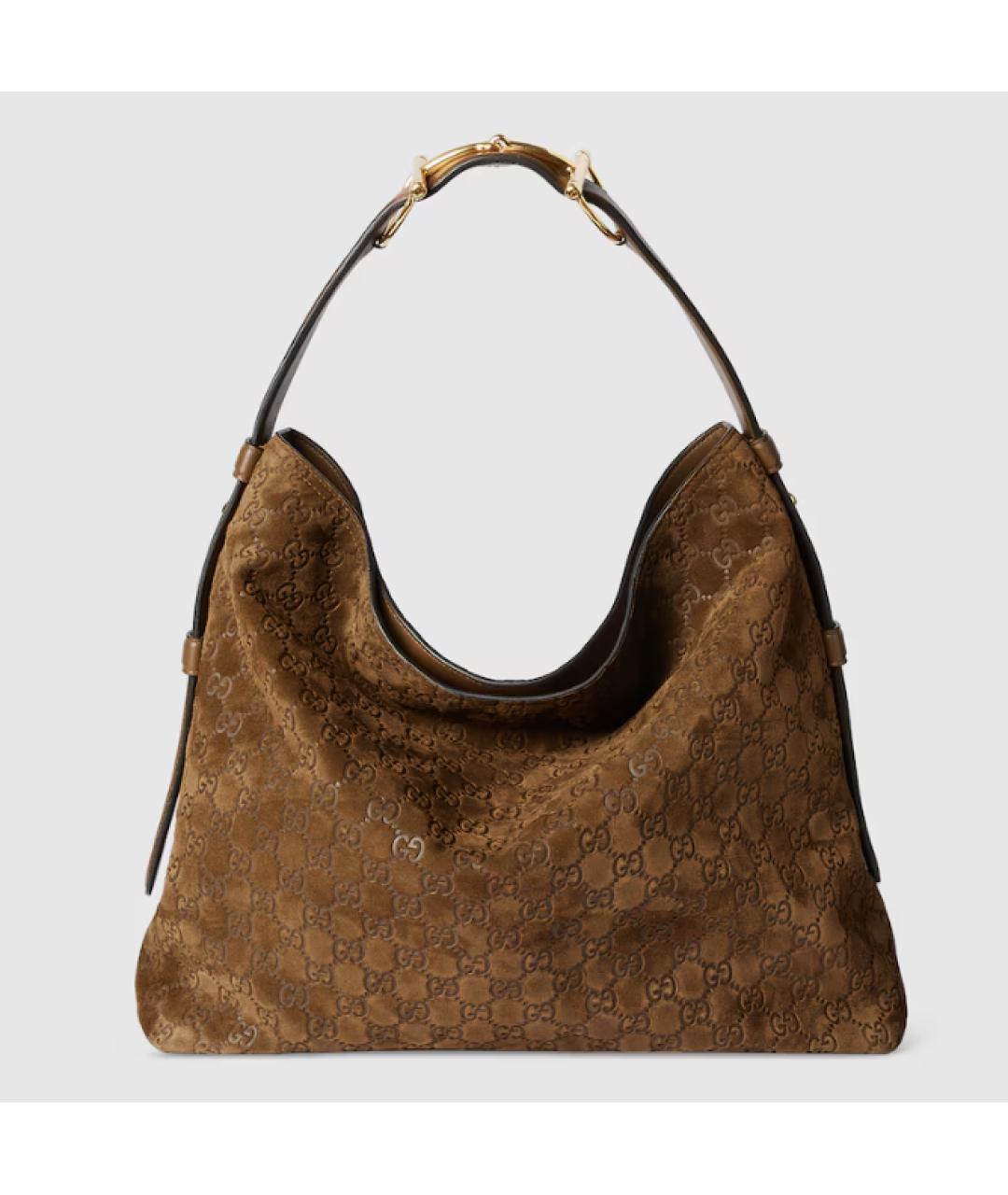 GUCCI Коричневая замшевая сумка тоут, фото 4