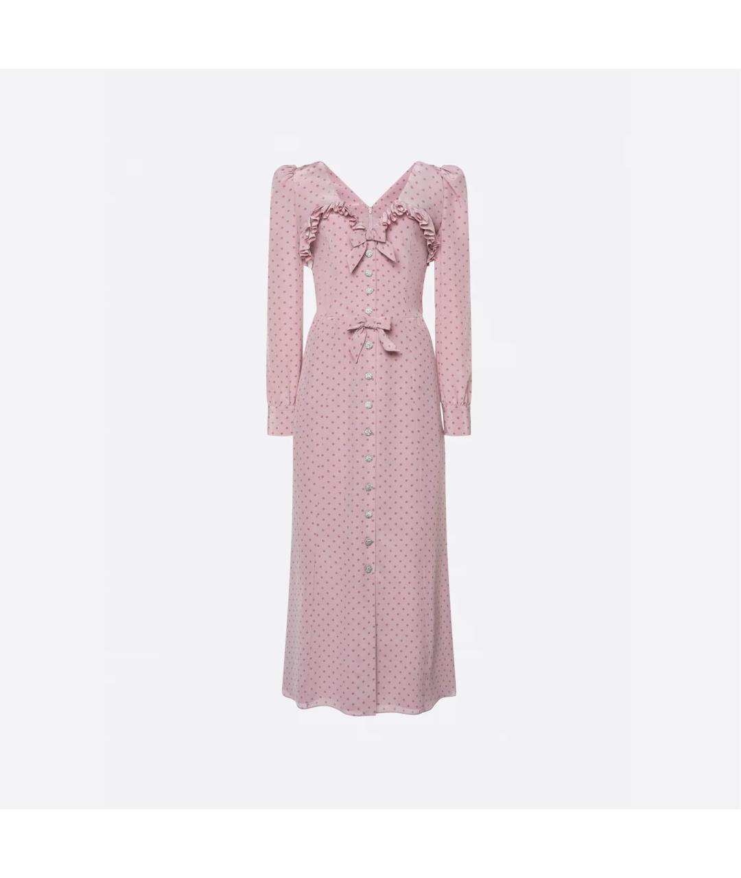 ALESSANDRA RICH Розовое шелковое повседневное платье, фото 4