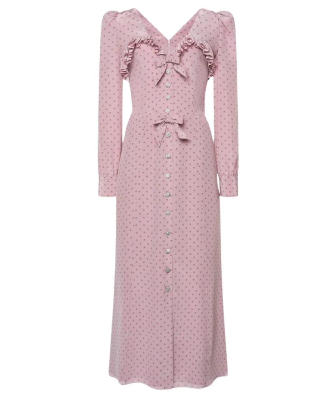 ALESSANDRA RICH Розовое шелковое повседневное платье, фото 1