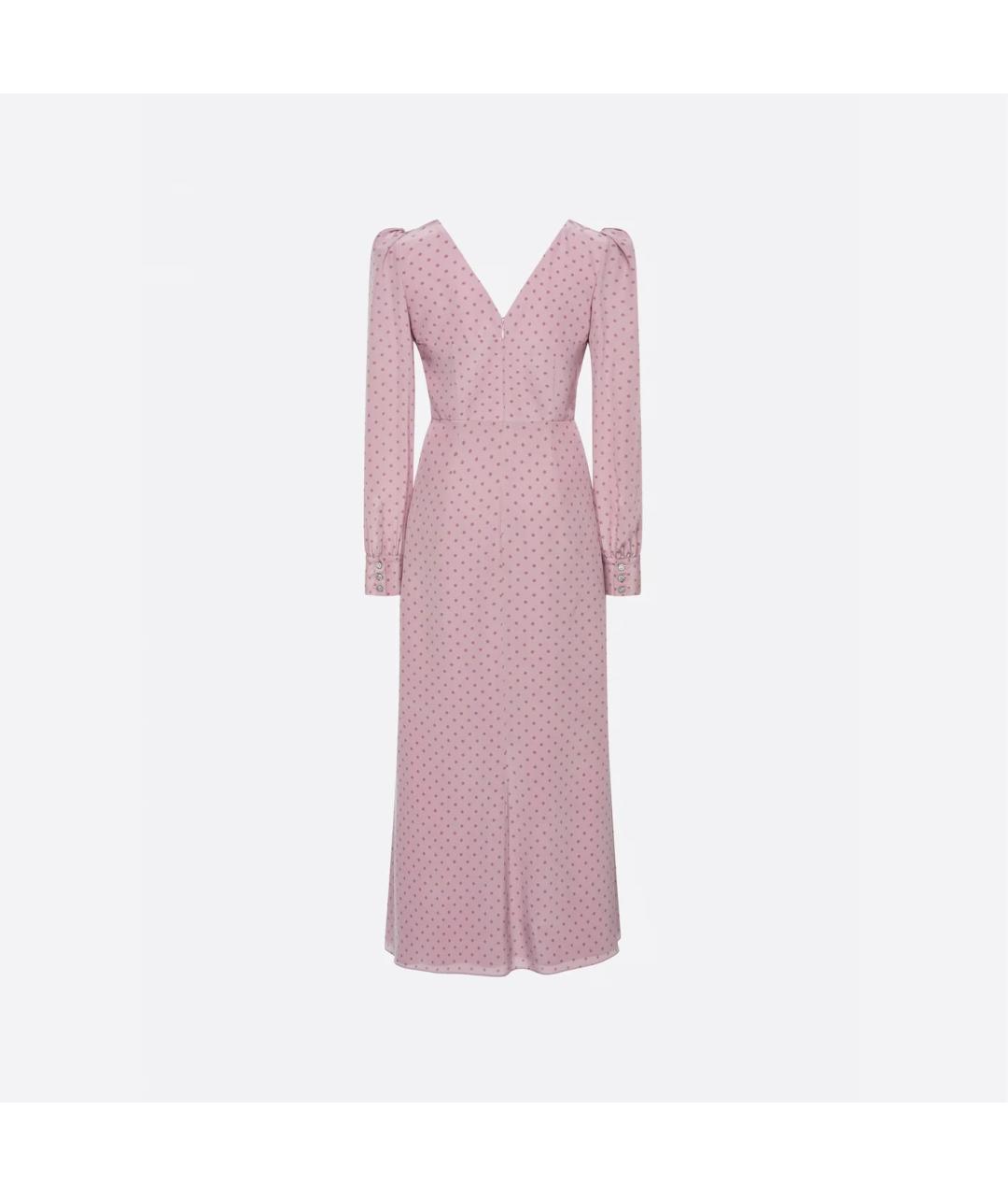 ALESSANDRA RICH Розовое шелковое повседневное платье, фото 2