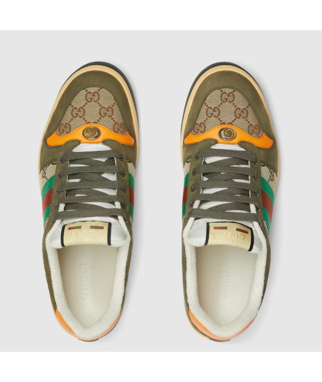 GUCCI Зеленые низкие кроссовки / кеды, фото 3