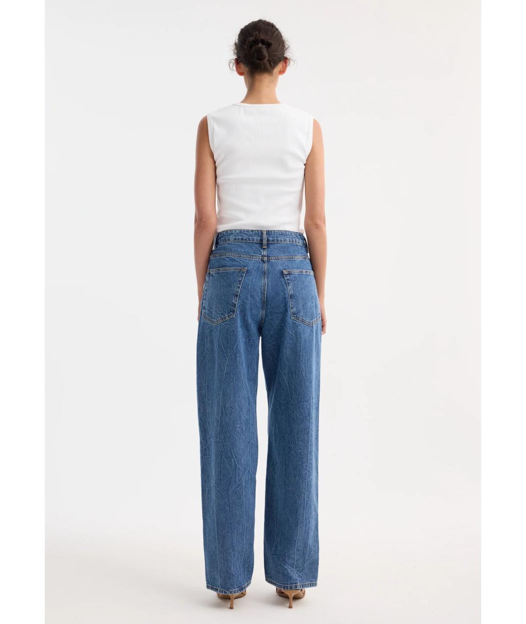 ROHE Синие хлопковые прямые джинсы, фото 3