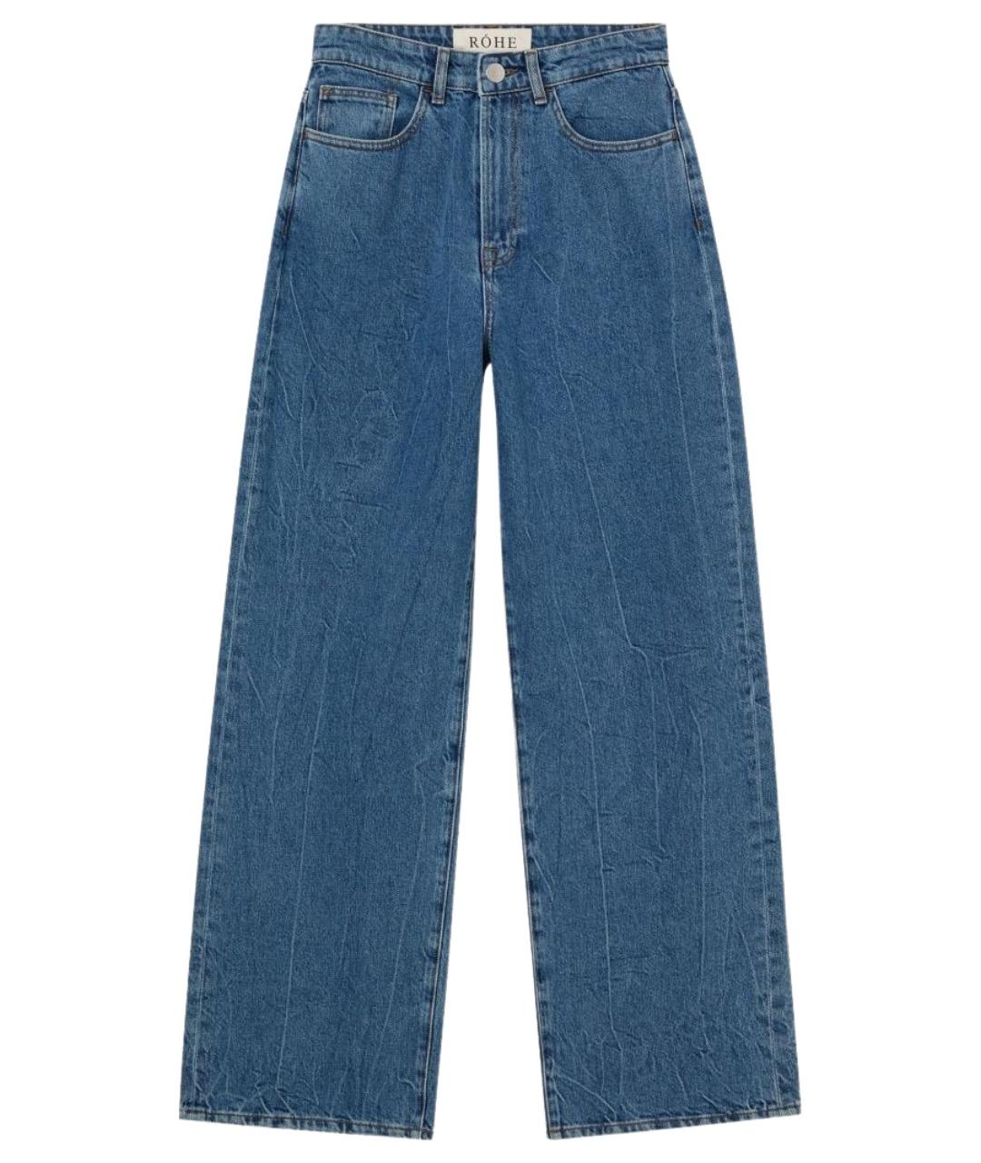 ROHE Синие хлопковые прямые джинсы, фото 1