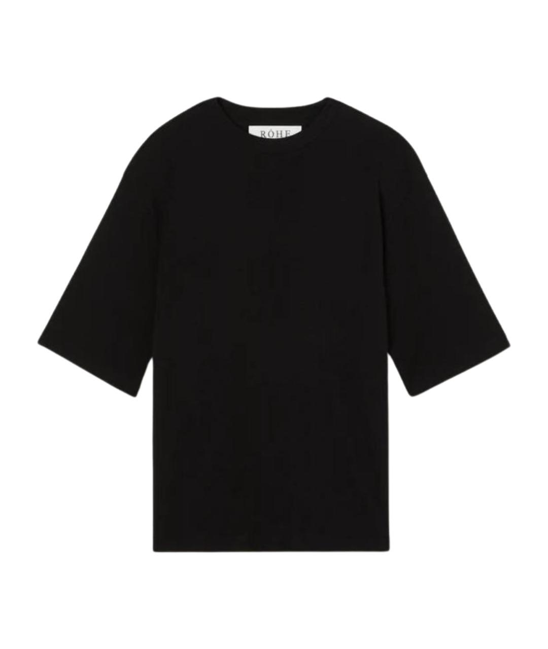 ROHE Черная шерстяная футболка, фото 1