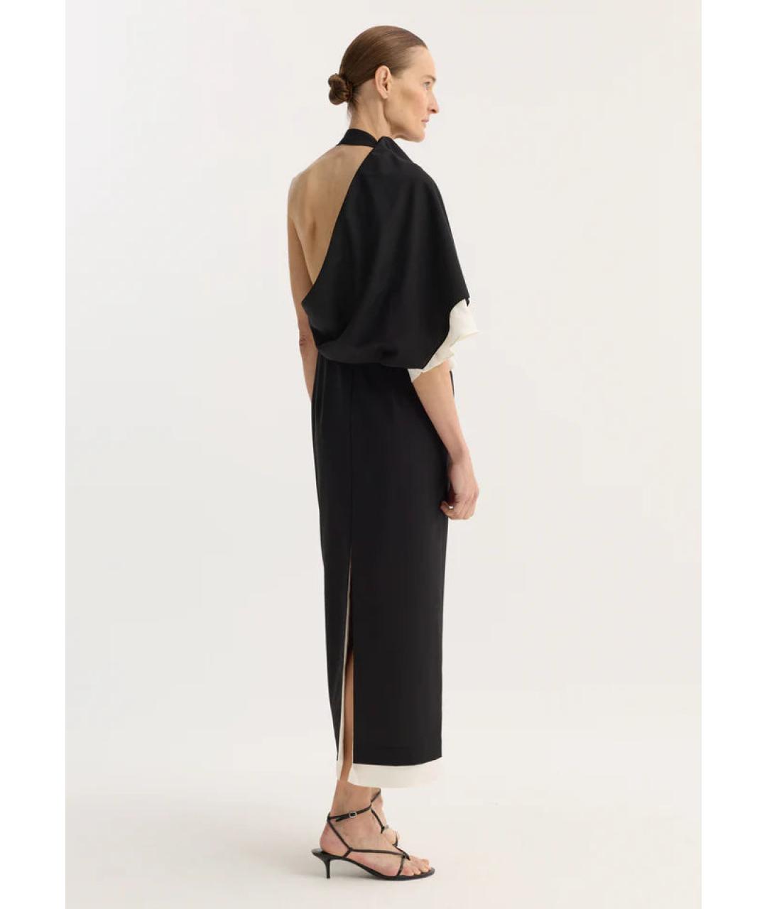 ROHE Черное шелковое вечернее платье, фото 3