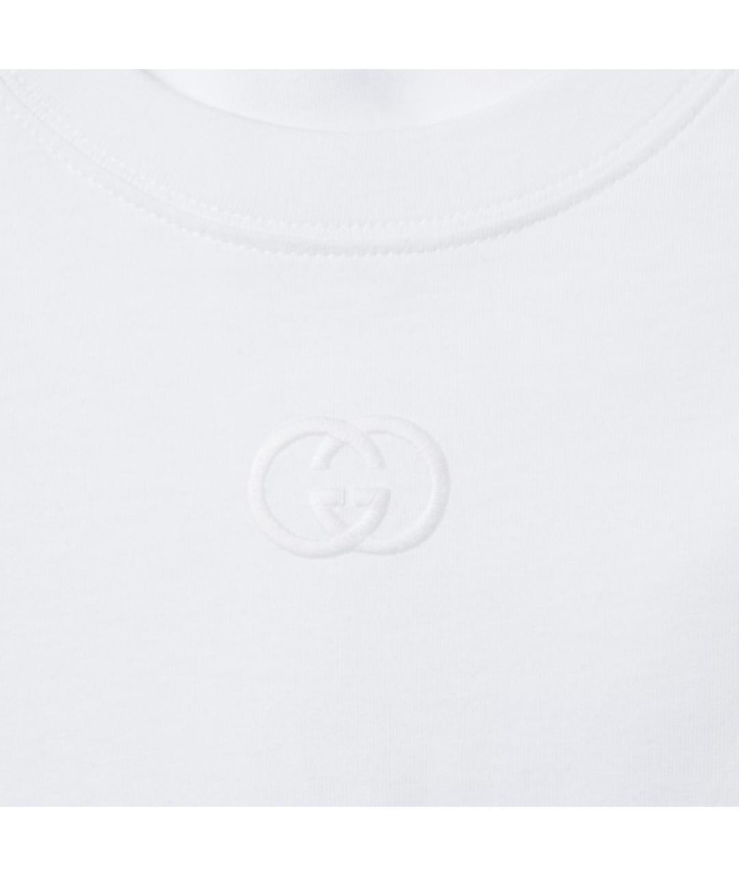GUCCI Белая хлопковая футболка, фото 3
