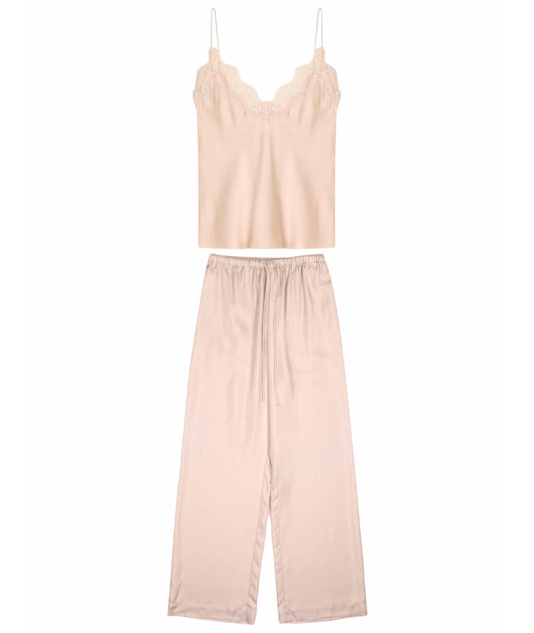 ROHE Розовый шелковый костюм с брюками, фото 1