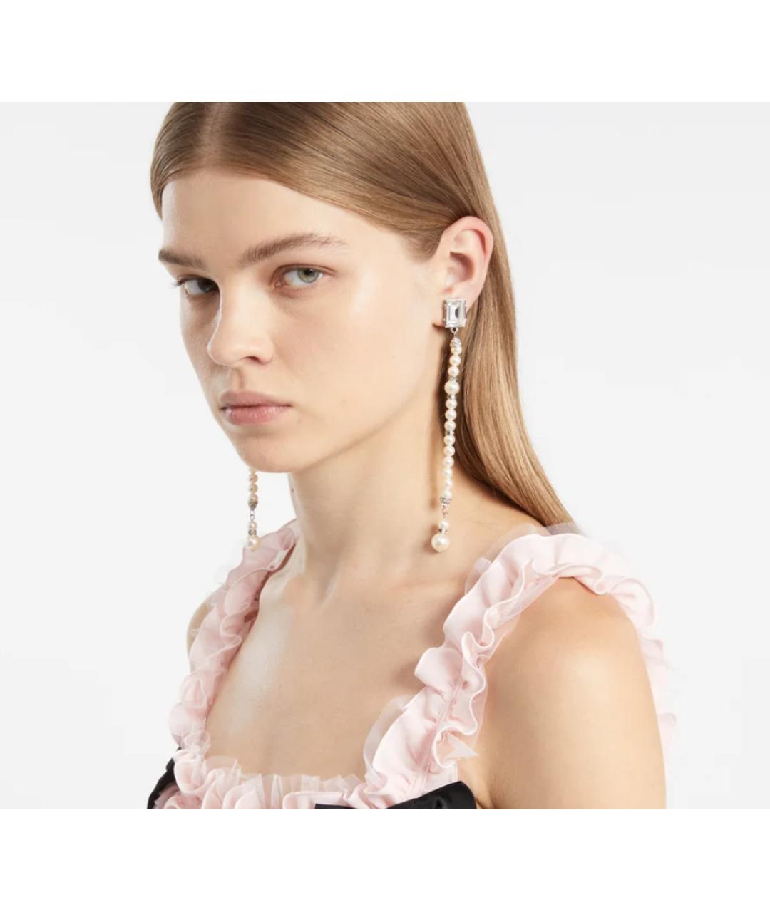 ALESSANDRA RICH Белые стеклянные серьги, фото 3