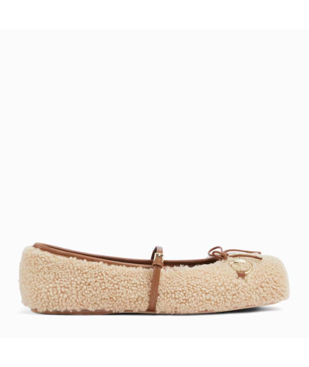 GUCCI Бежевые балетки, фото 4