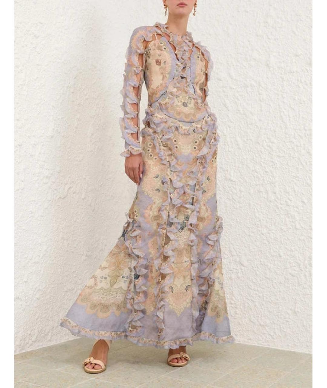 ZIMMERMANN Фиолетовое льняное платье, фото 3