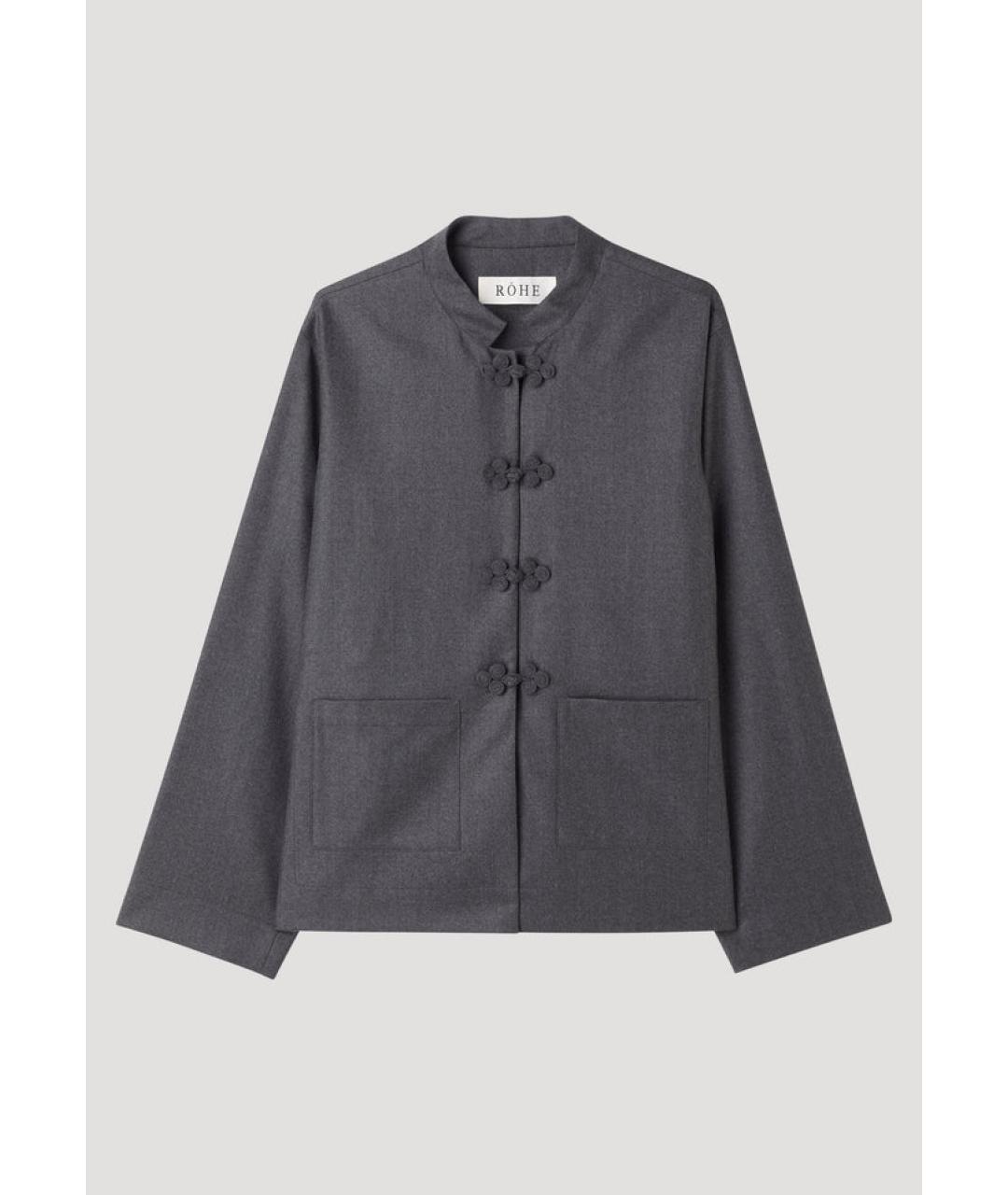 ROHE Серый шерстяной костюм с брюками, фото 4