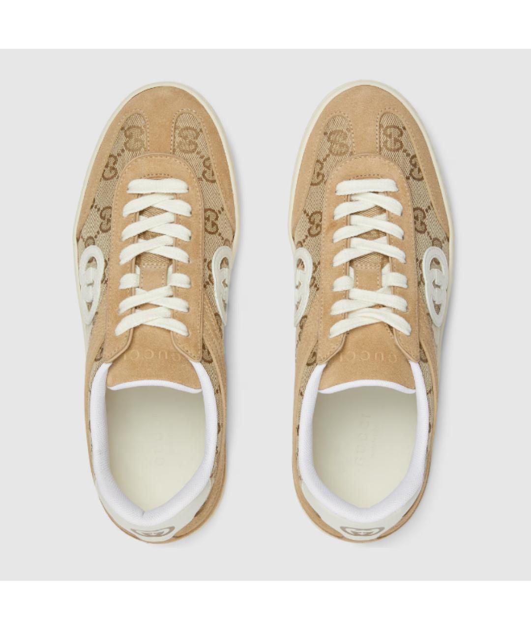 GUCCI Бежевые замшевые кеды, фото 3