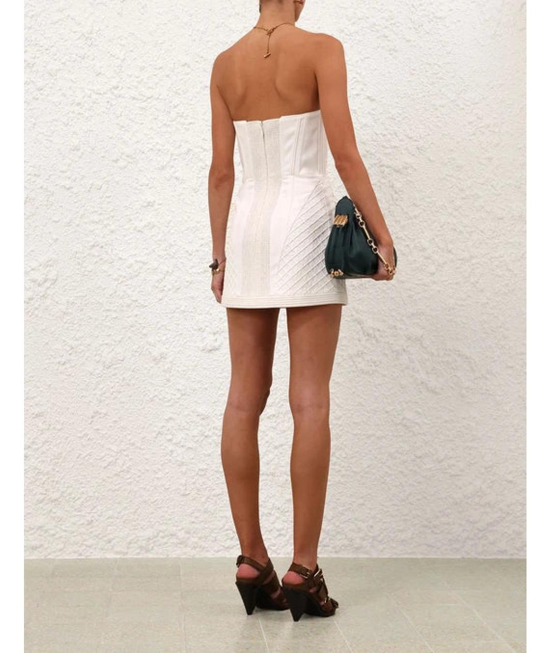 ZIMMERMANN Белое хлопковое коктейльное платье, фото 3