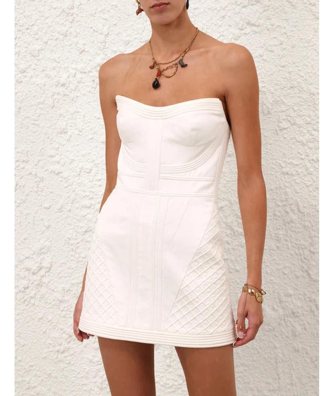 ZIMMERMANN Белое хлопковое коктейльное платье, фото 2