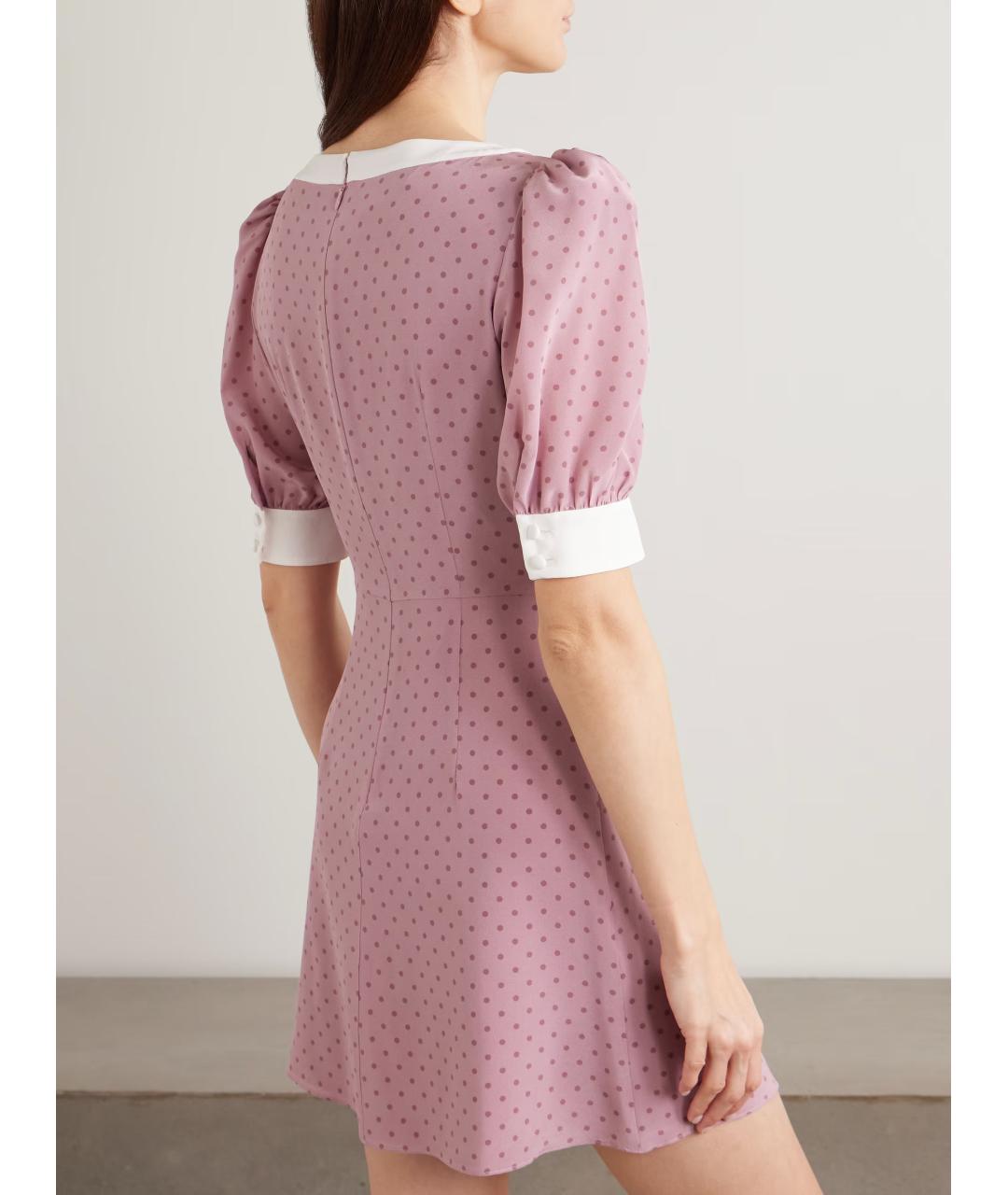 ALESSANDRA RICH Розовое шелковое повседневное платье, фото 3