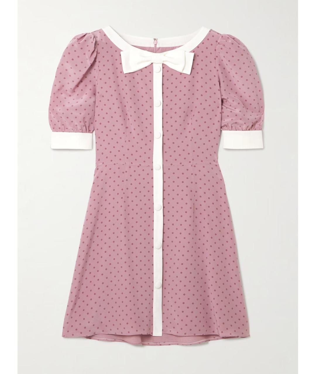 ALESSANDRA RICH Розовое шелковое повседневное платье, фото 4