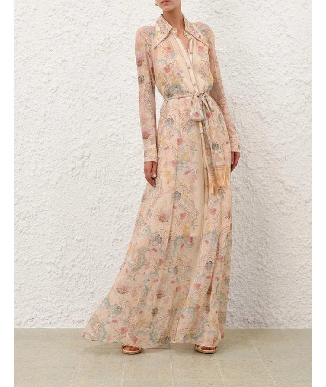ZIMMERMANN Бежевое вискозное платье, фото 2