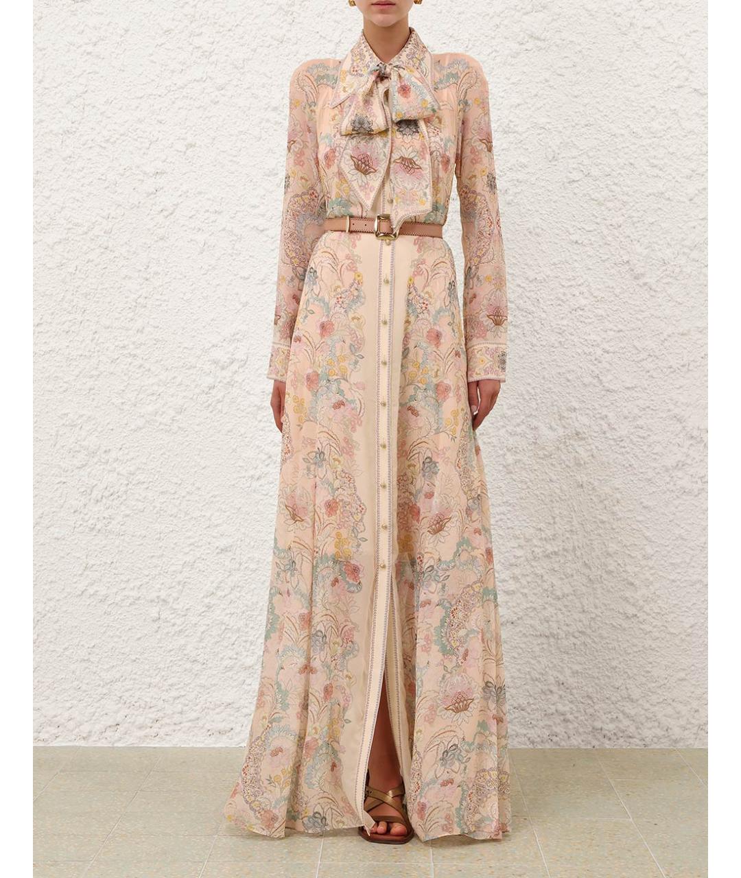 ZIMMERMANN Бежевое вискозное платье, фото 3