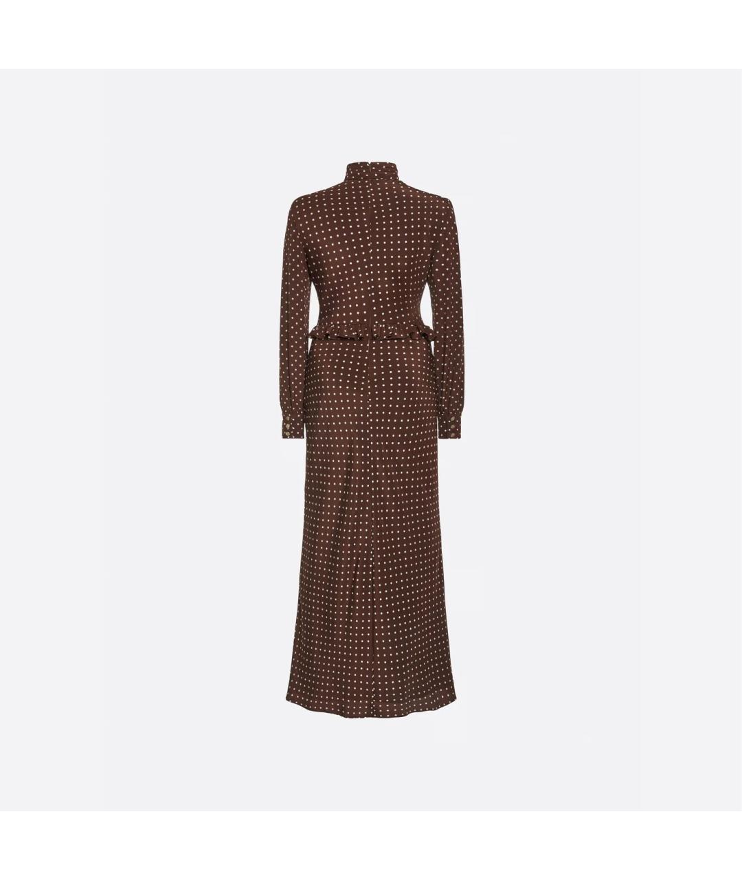ALESSANDRA RICH Коричневое шелковое повседневное платье, фото 2