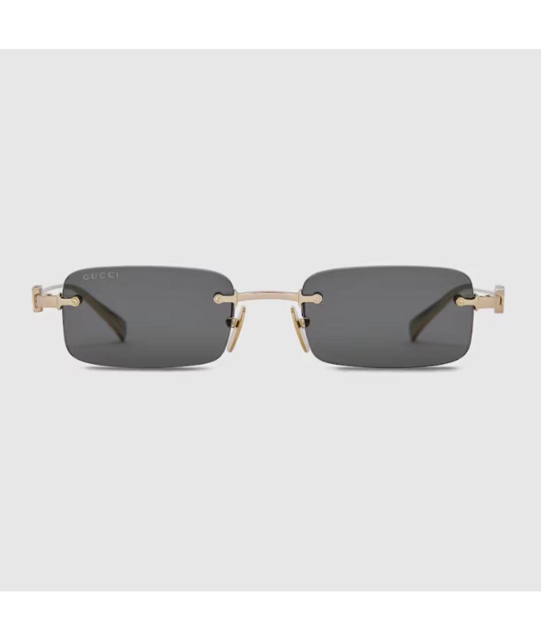 GUCCI Серебряные металлические солнцезащитные очки, фото 2