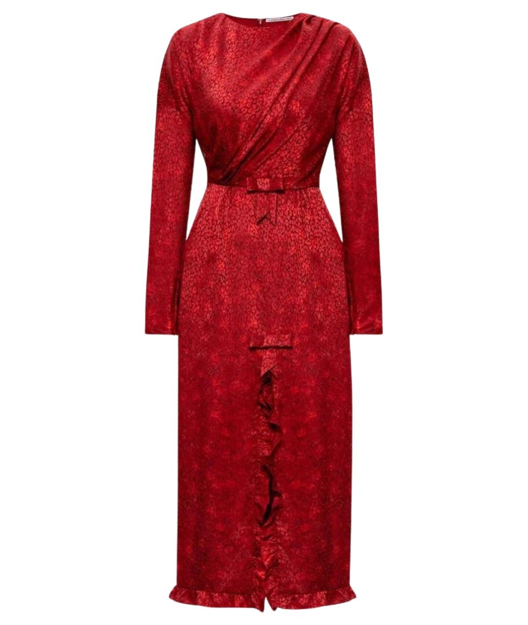 ALESSANDRA RICH Красное шелковое вечернее платье, фото 1