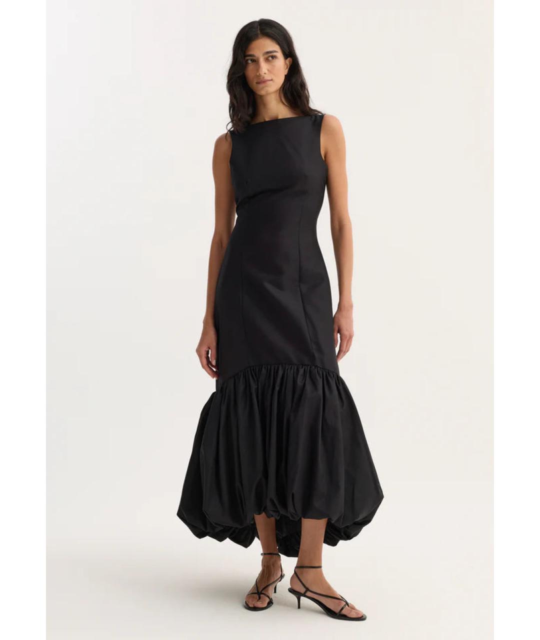 ROHE Черное шерстяное вечернее платье, фото 2