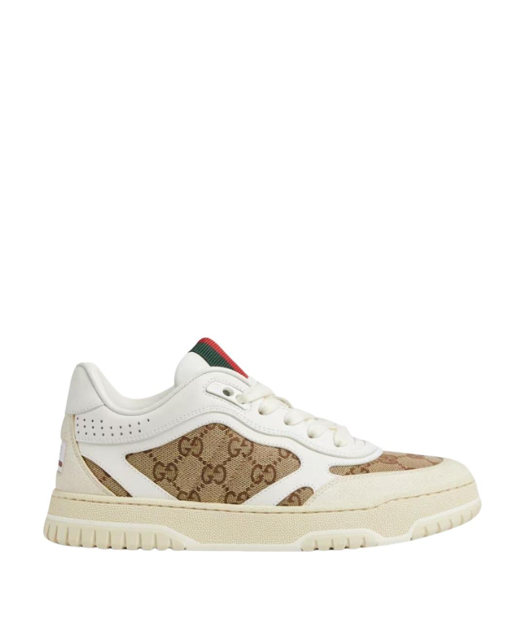 GUCCI Белые кожаные кеды, фото 1