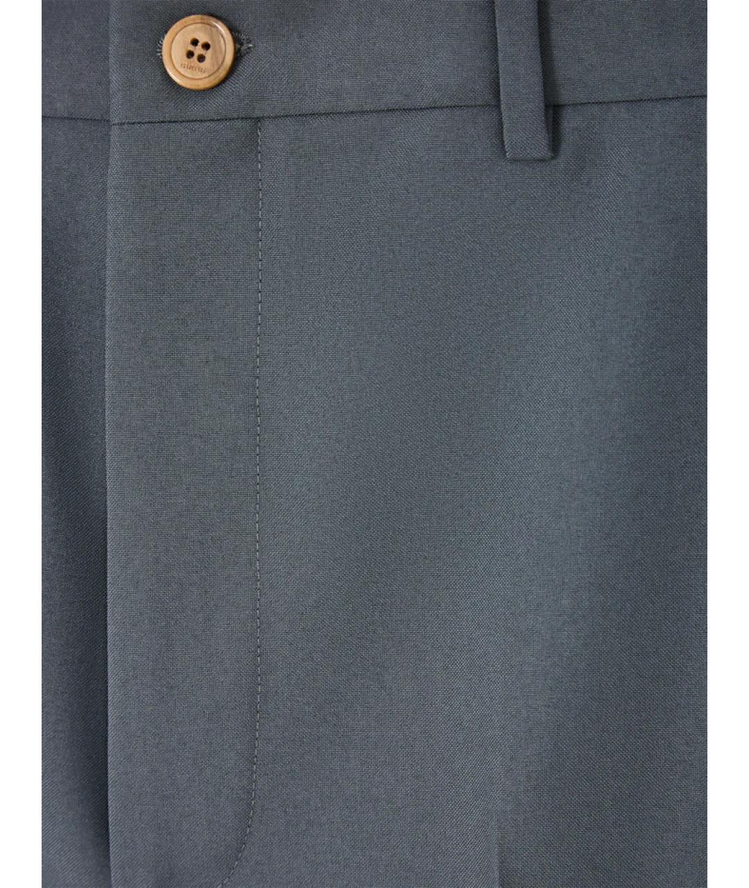 GUCCI Серые полиэстеровые прямые брюки, фото 3