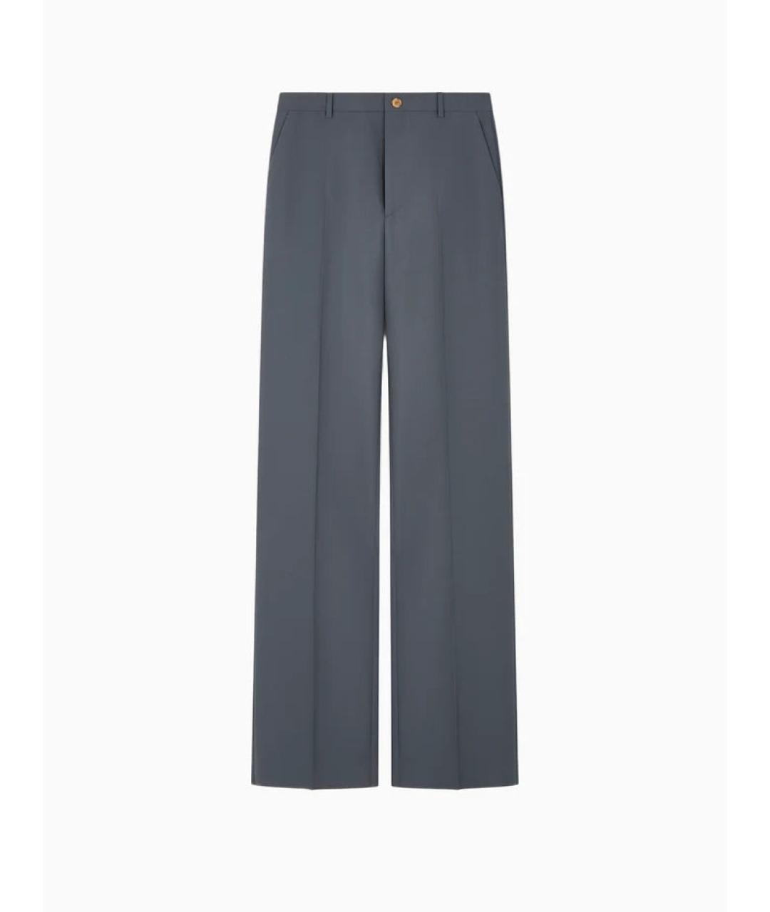 GUCCI Серые полиэстеровые прямые брюки, фото 4
