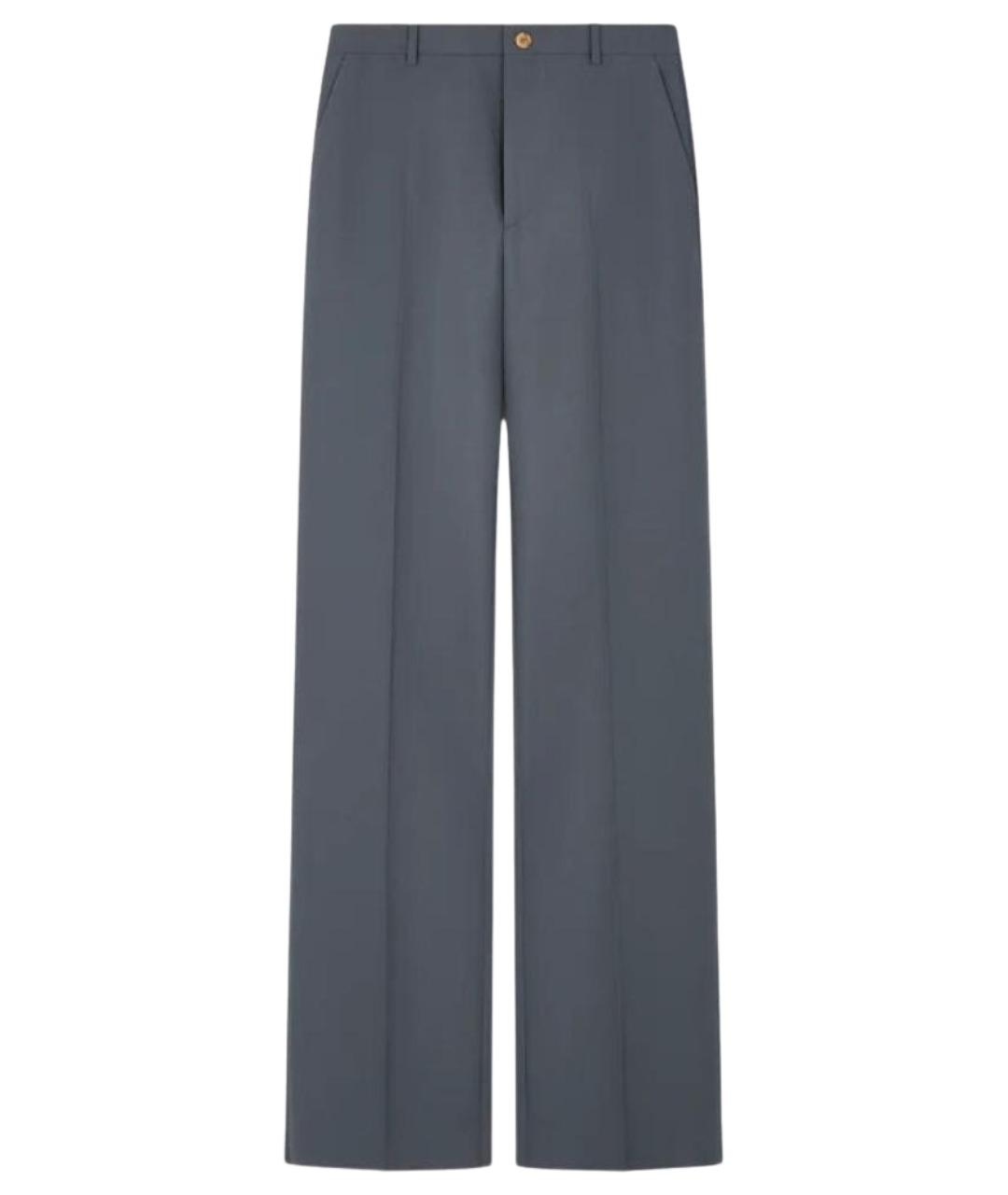 GUCCI Серые полиэстеровые прямые брюки, фото 1