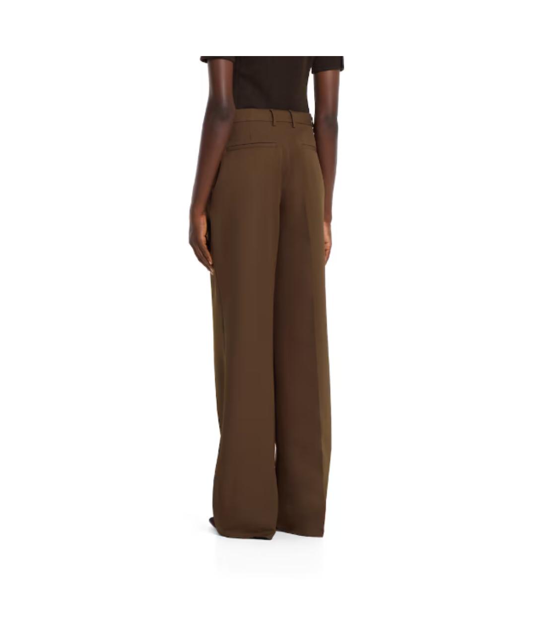 GUCCI Коричневые полиэстеровые прямые брюки, фото 3