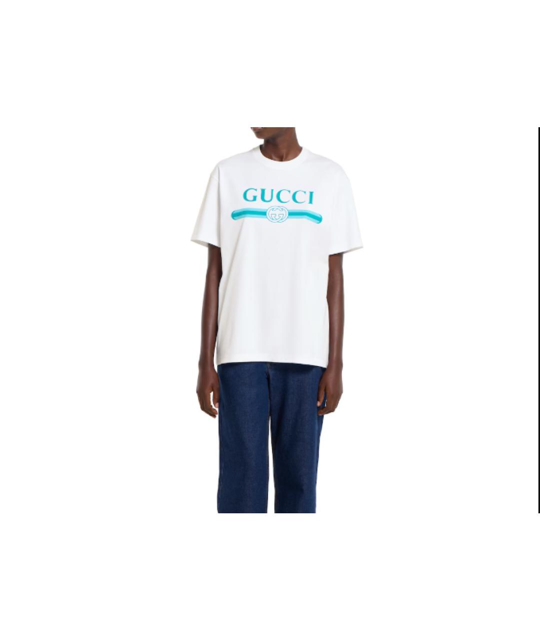 GUCCI Белая хлопковая футболка, фото 2
