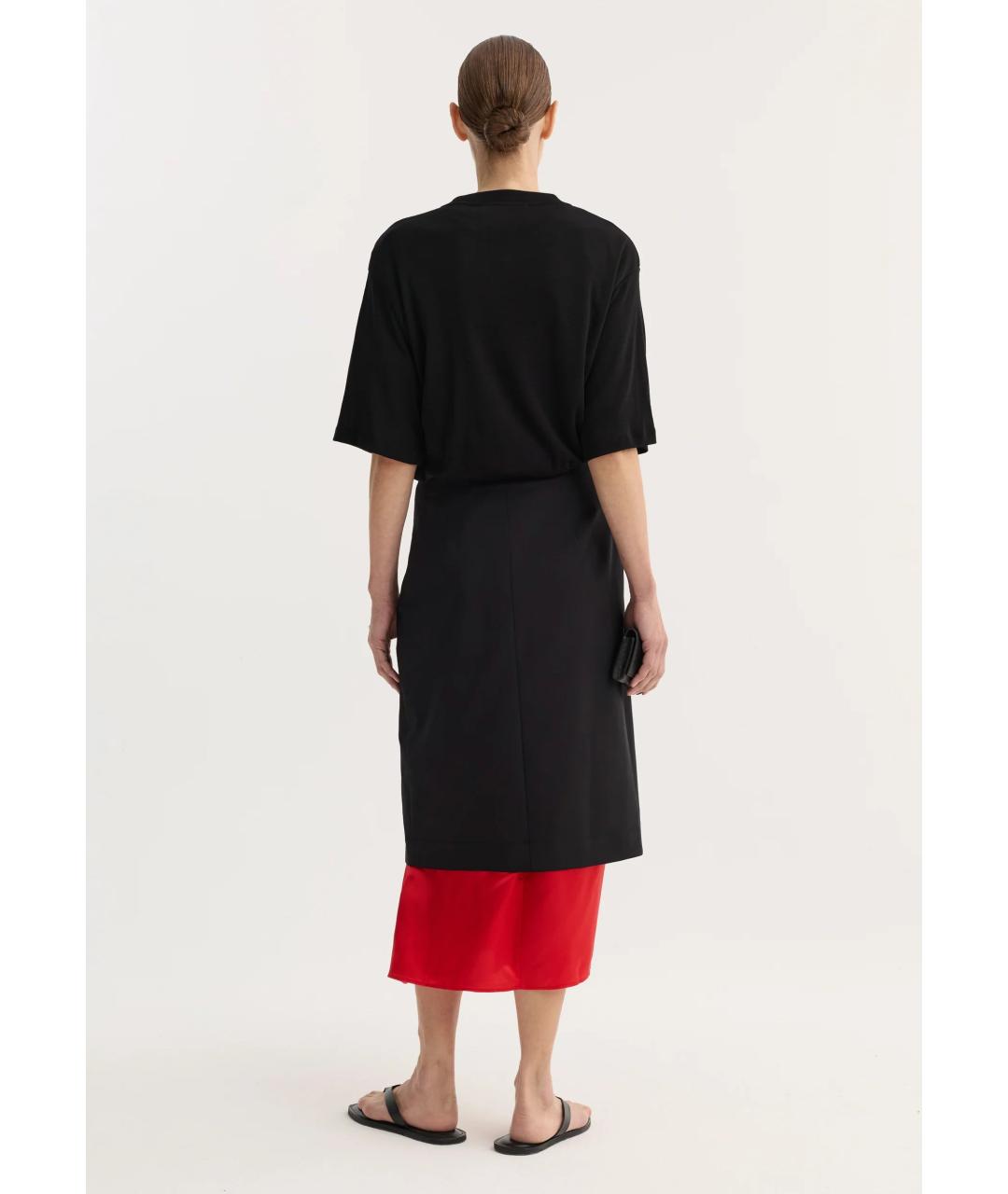 ROHE Черная шерстяная юбка миди, фото 3