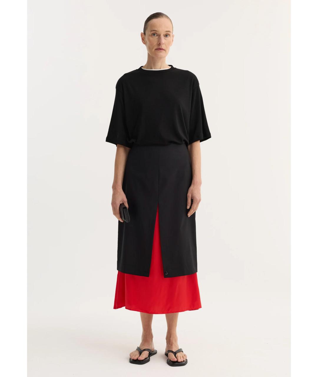 ROHE Черная шерстяная юбка миди, фото 2