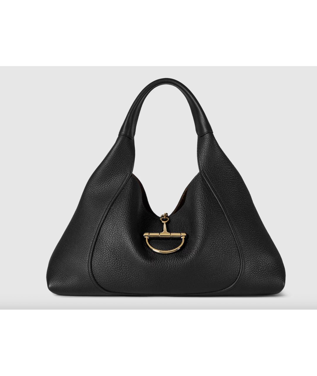 GUCCI Черная кожаная сумка тоут, фото 5