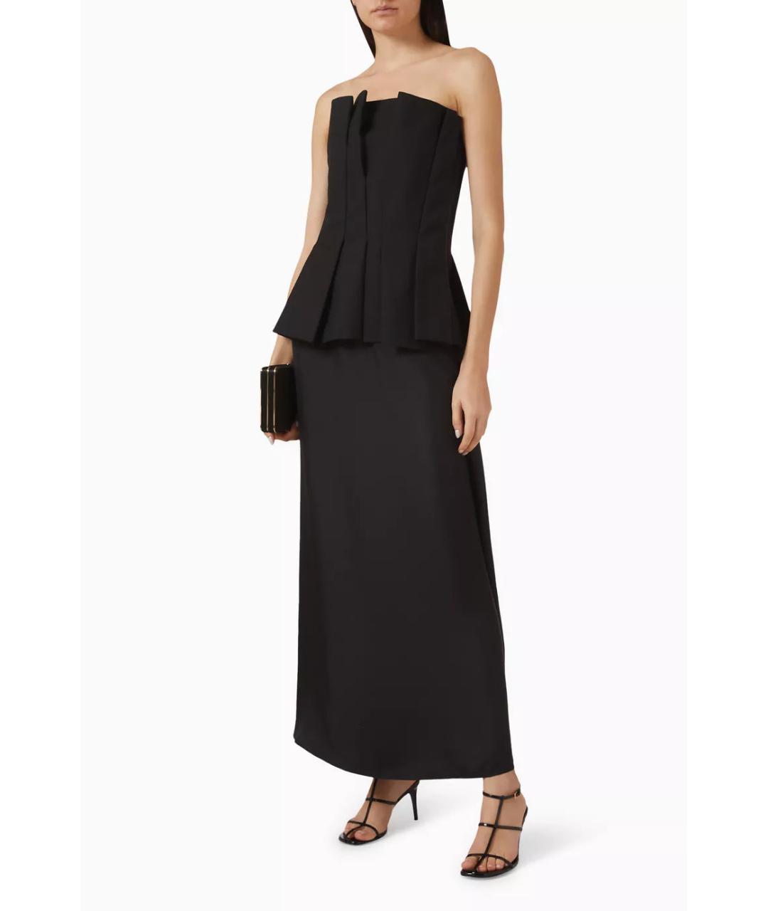 ROHE Черное шерстяное вечернее платье, фото 2