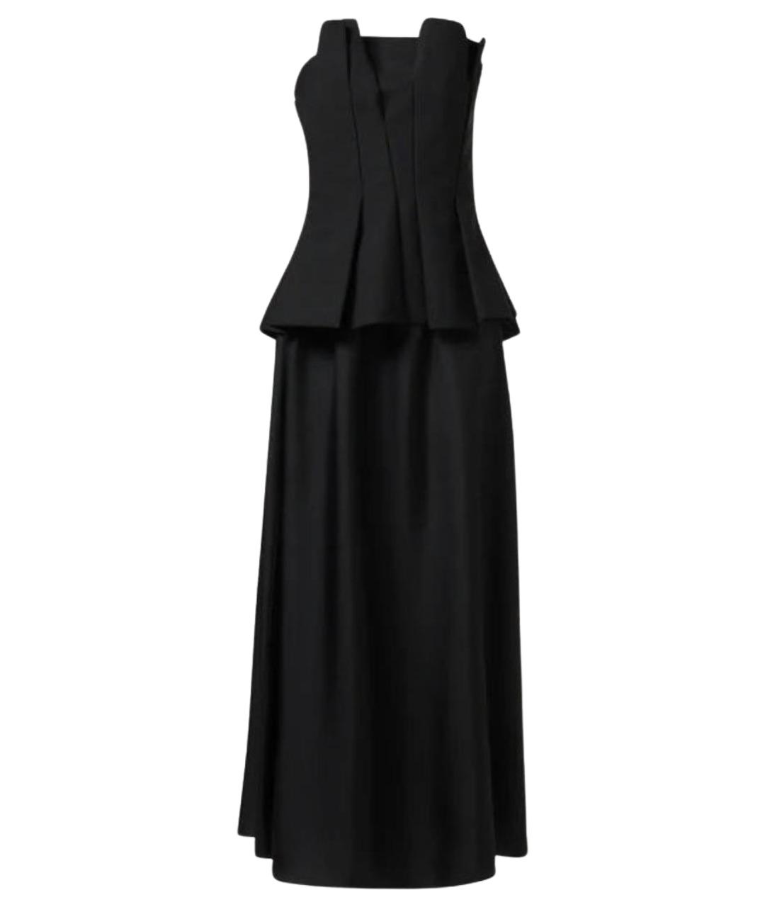 ROHE Черное шерстяное вечернее платье, фото 1