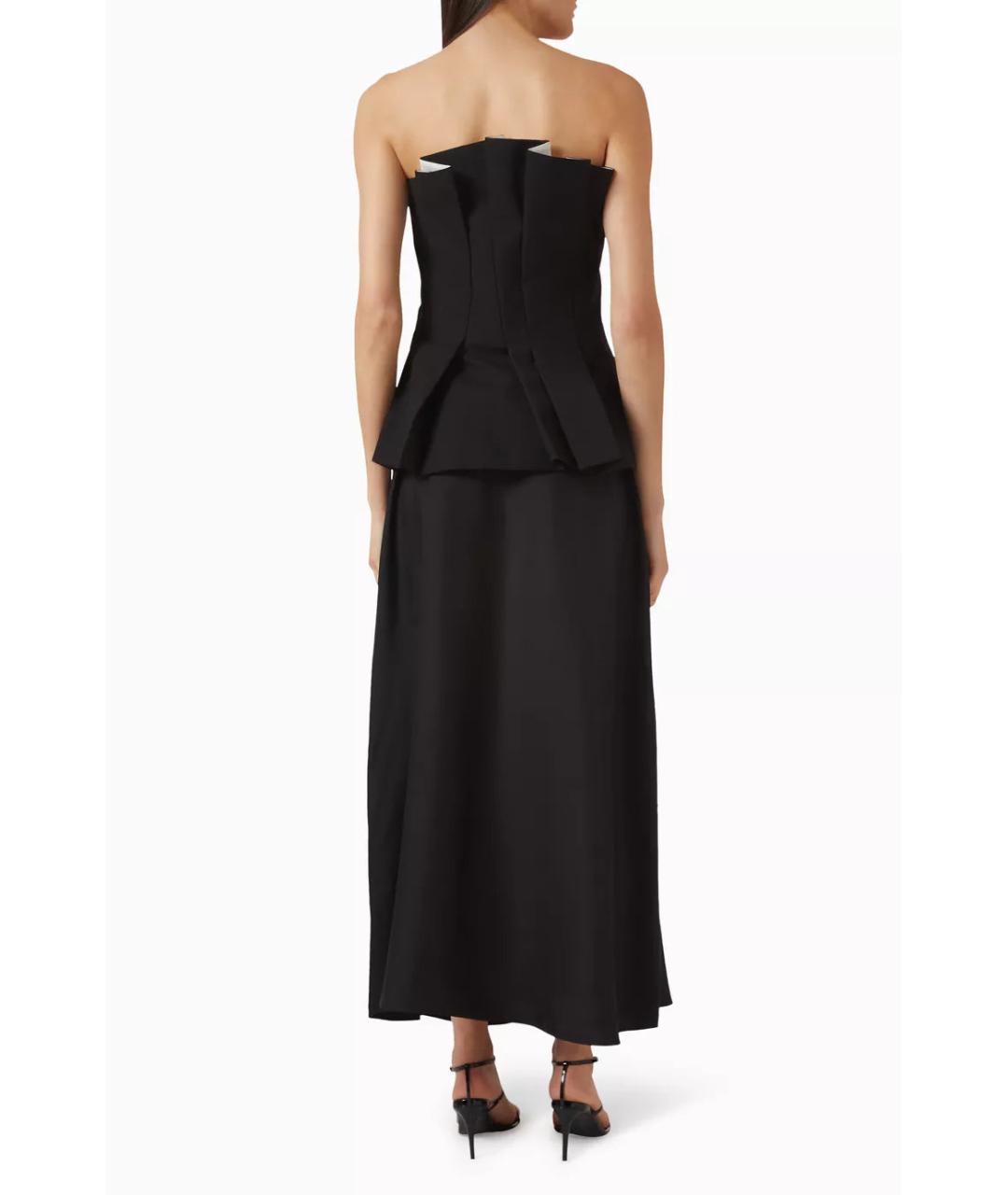 ROHE Черное шерстяное вечернее платье, фото 3