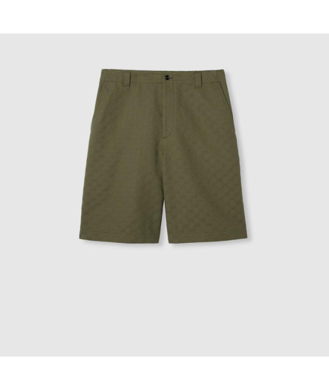 GUCCI Зеленые хлопковые шорты, фото 4