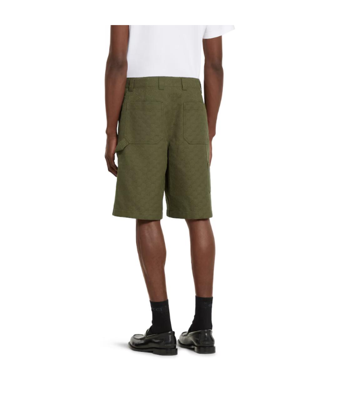 GUCCI Зеленые хлопковые шорты, фото 3