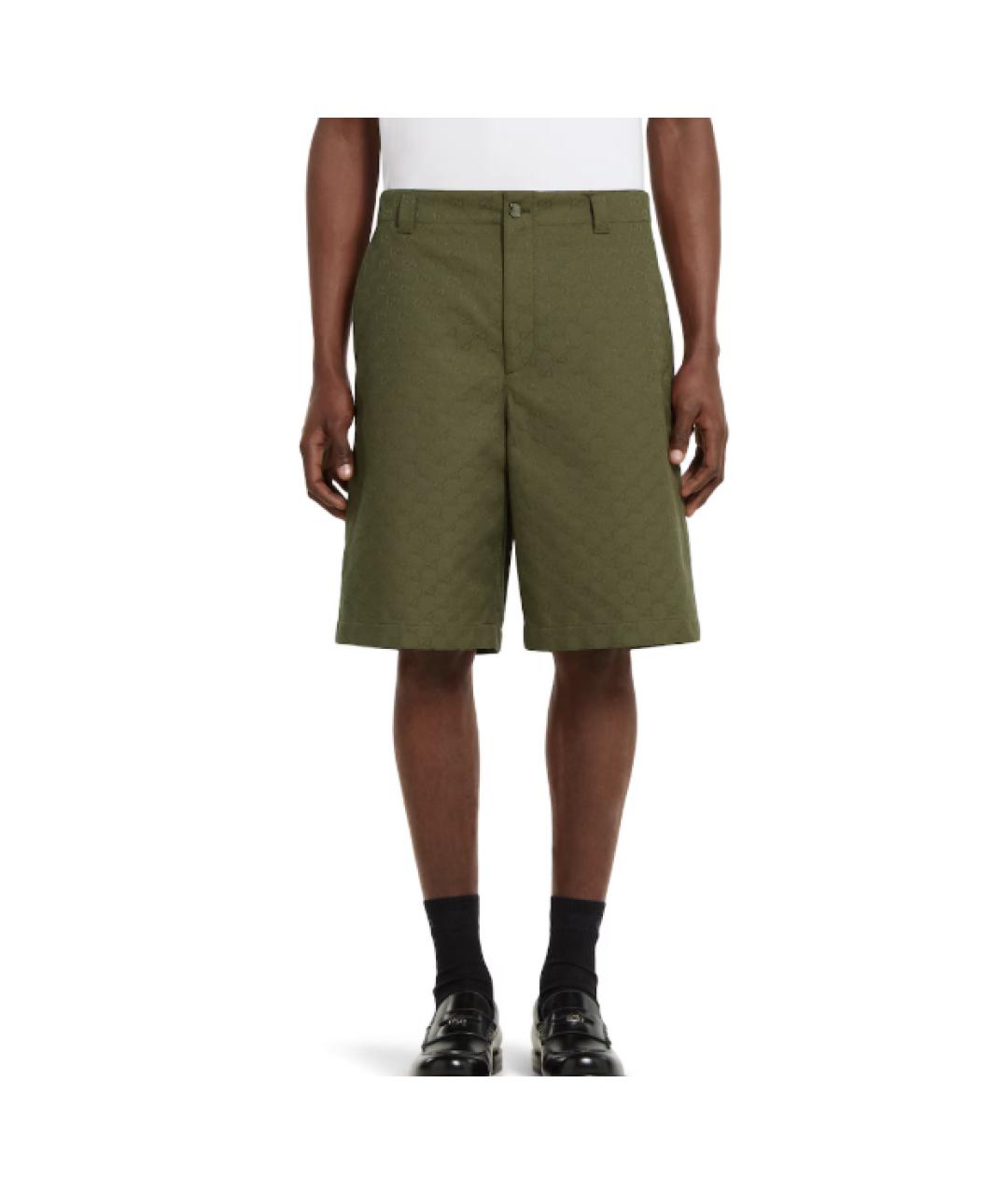 GUCCI Зеленые хлопковые шорты, фото 2