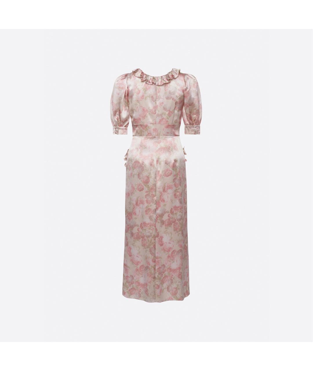 ALESSANDRA RICH Розовое шелковое повседневное платье, фото 2