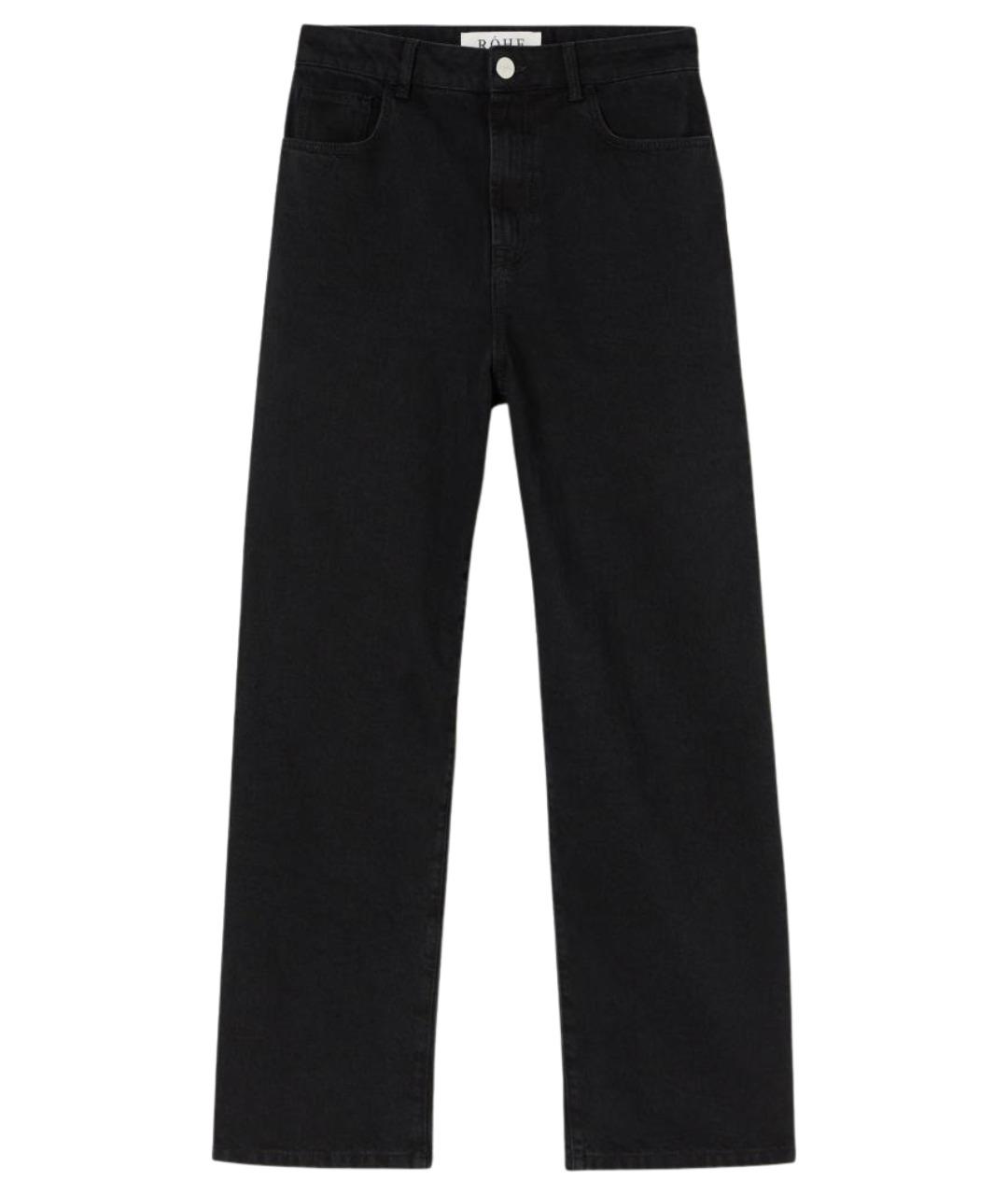 ROHE Черные хлопковые прямые джинсы, фото 1