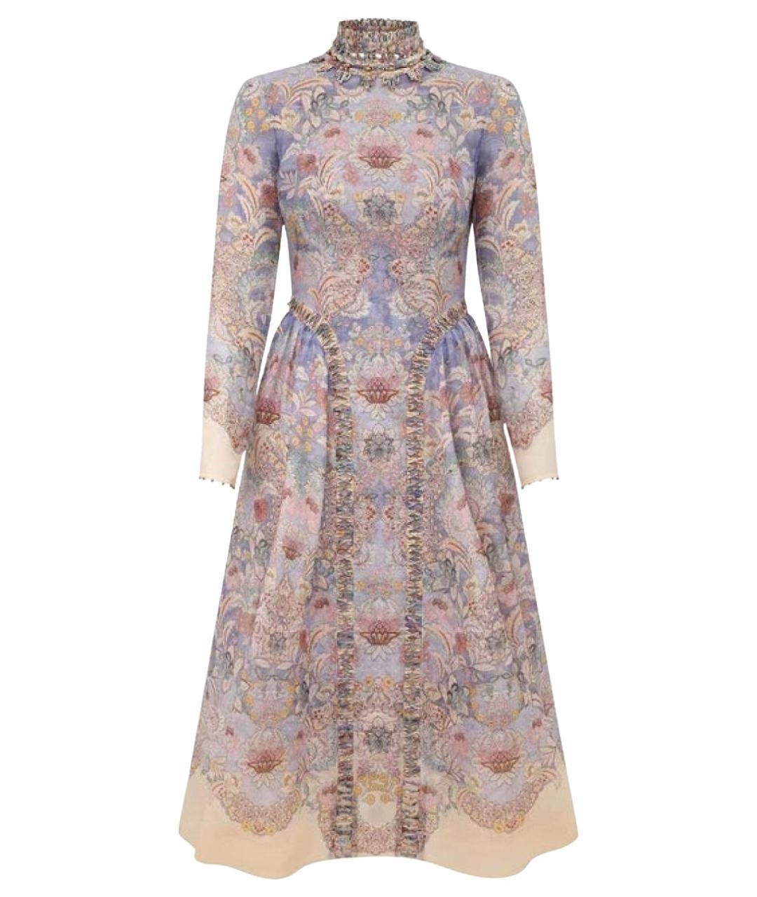 ZIMMERMANN Фиолетовое льняное платье, фото 1